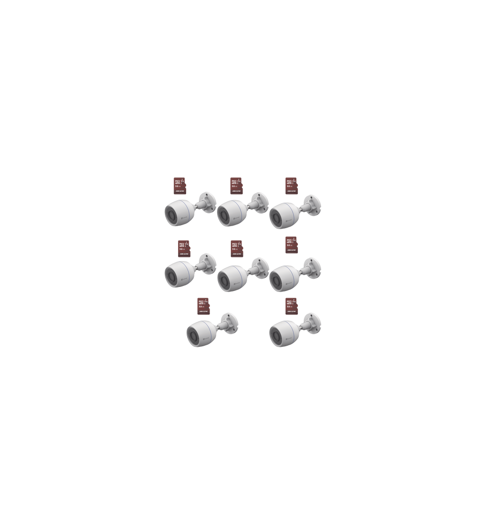 EZVIZ CS-H3C/KM8 Kit de Camaras WiFi Incluye 8 Piezas C