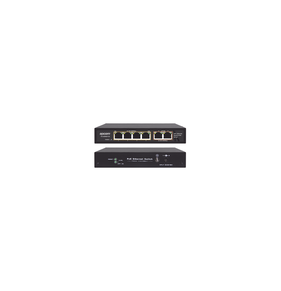 EPCOM TITANIUM ET-1004GP-2G Switch PoE / 100 Metros PoE