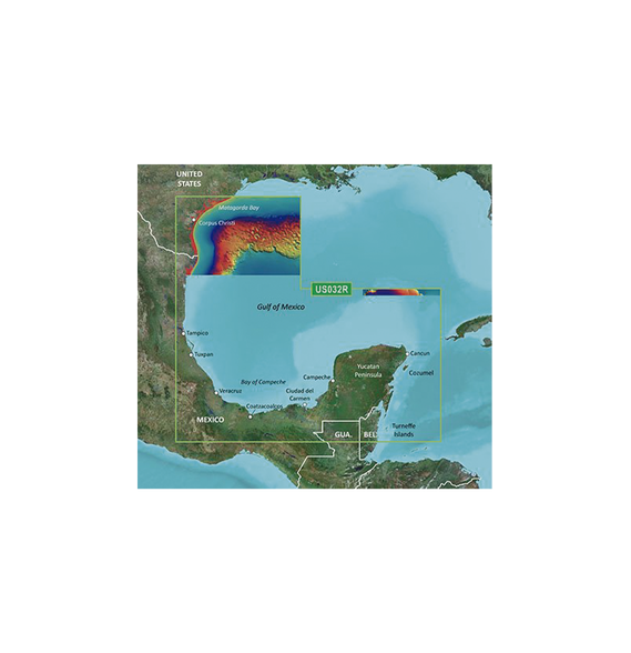 GARMIN 10-C0733-00 Mapa VUS032R Sur del Golfo de México