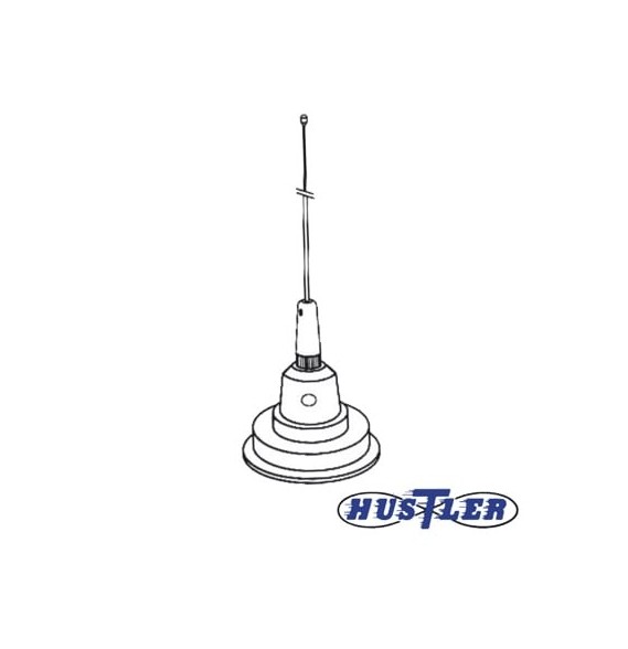 HUSTLER 1C-100W Antena Móvil en Color Blanco para Rango