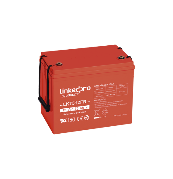 LINKEDPRO BY EPCOM LK7512FR Batería 12 Vcc / 75 Ah / UL