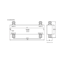 MICROLAB CA-16N Acoplador hibrido 2x2 350-2700MHz 200W