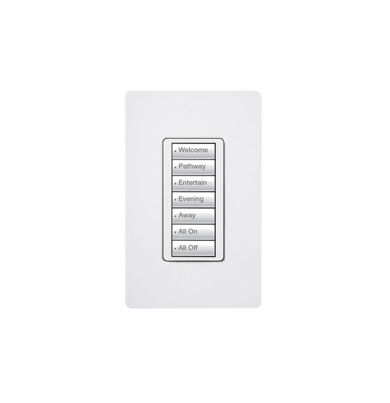 LUTRON ELECTRONICS RRDW7BWH RadioRA2 Teclado seetouch 7