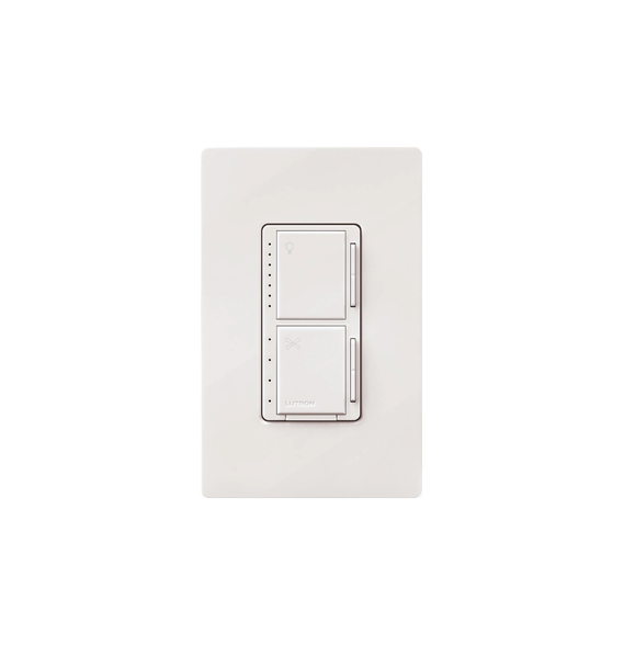 LUTRON ELECTRONICS MACL-LFQ-WH Control de ventilador y