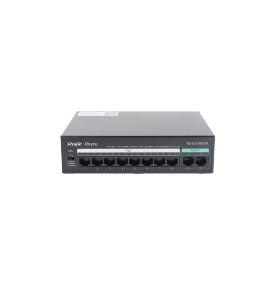 RUIJIE RG-ES110FG-P Switch PoE no administrado de 2 pue