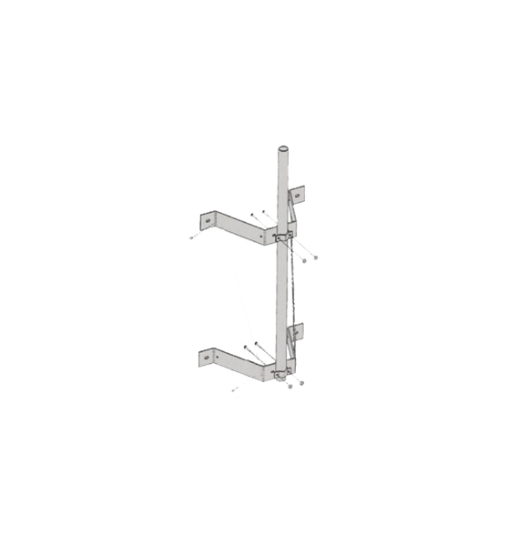 ROHN WM212 Montaje doble de pared con mástil de 2-3/8"
