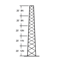 ROHN SSV-30M-128 Torre especial Autosoportada Robusta d