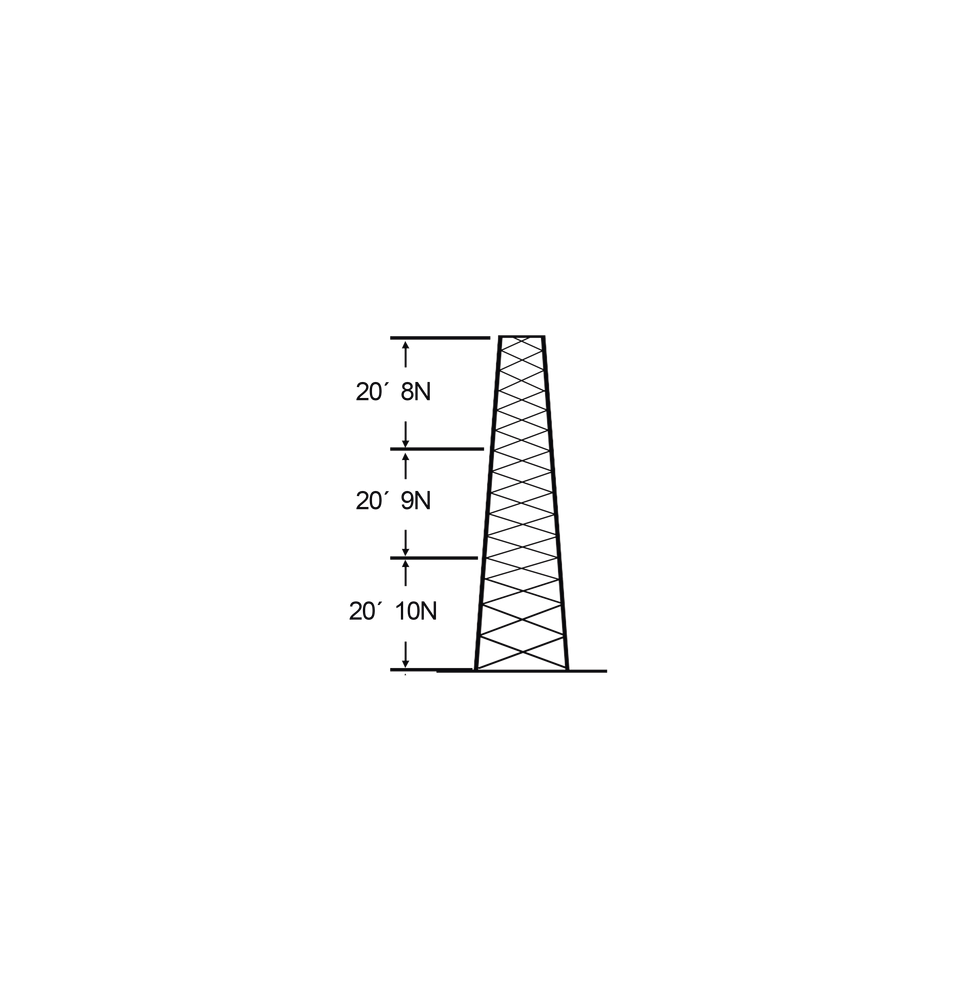 ROHN SSV-18M-108 Torre especial Autosoportada Robusta d