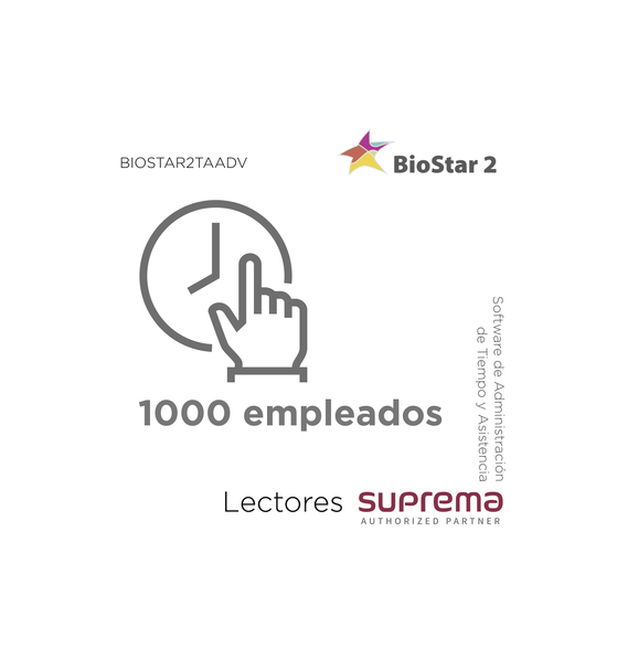 SUPREMA BIOSTAR2TAADV Software de Administración de Tie