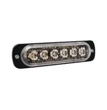 SIGNALPRO SP6R Luz Auxiliar de 6 LED Roja Bisel Negro L