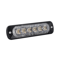 SIGNALPRO SP6R Luz Auxiliar de 6 LED Roja Bisel Negro L