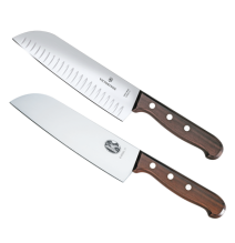 VICTORINOX 6.8520.17G/P Set de 2 Cuchillos Santoku Wood