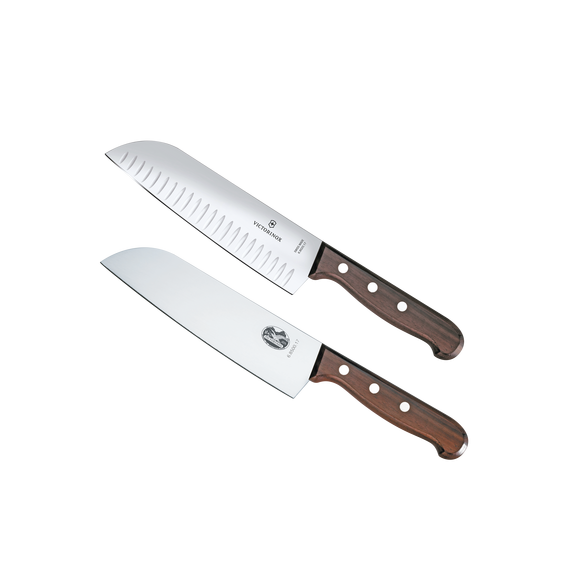 VICTORINOX 6.8520.17G/P Set de 2 Cuchillos Santoku Wood