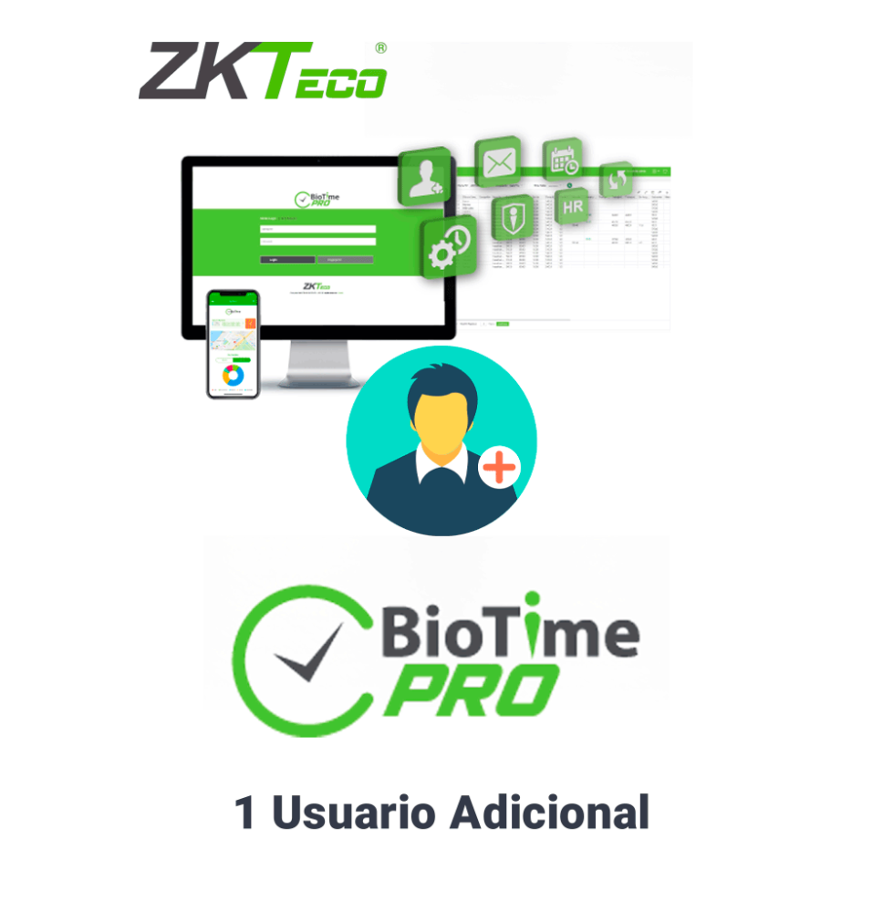 ZKTECO ZKT0820014 ZKTECO BIOTIMEPROADDUSER- Licencia Vi