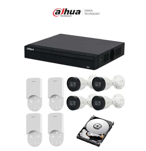 DAHUA DHT3300003 DAHUA KITNVR1104HS-P+4C+4S 1TB- Kit IP