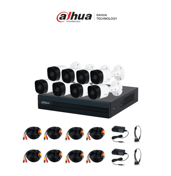 DAHUA DHT0260003 DAHUA KITXVR1B08- I+8-B2A21-  Kit de 8