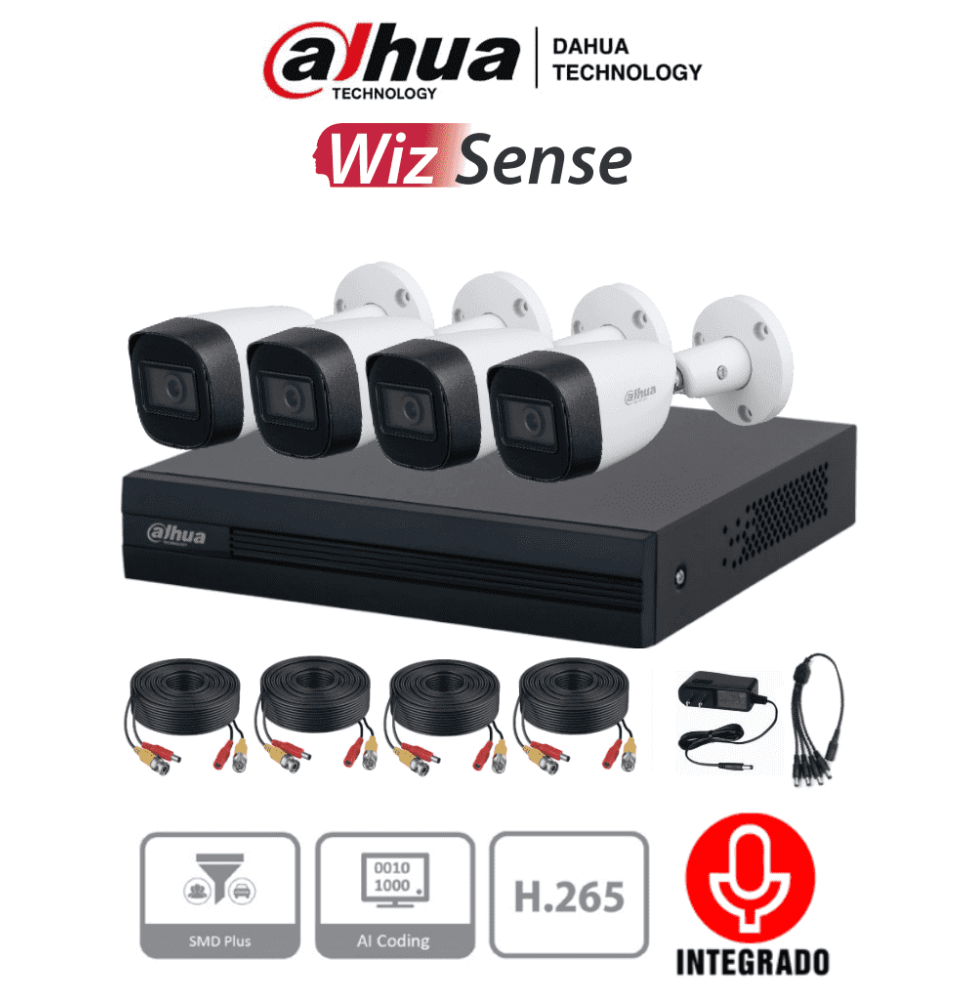 DAHUA DHT0250011 DAHUA KITXVR1B04-I+HFW1200CMA -Kit de