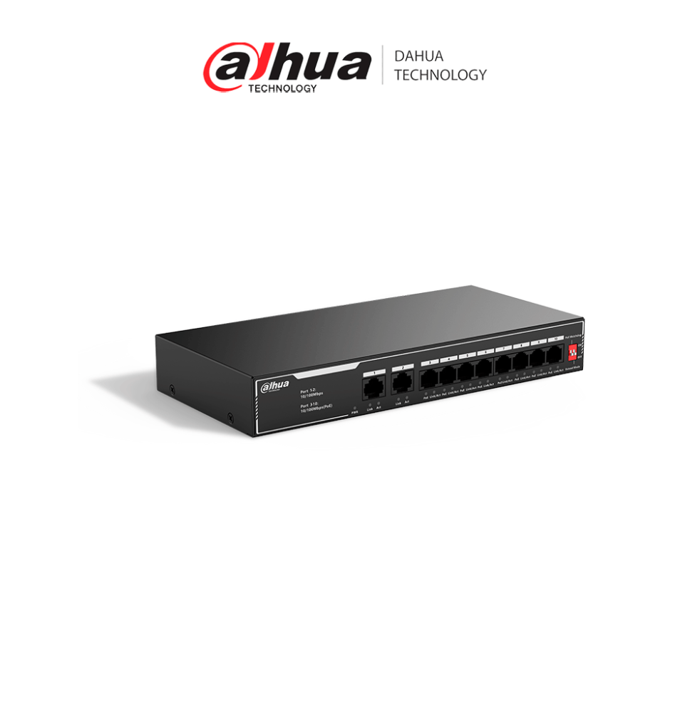 DAHUA DHT3720049 DAHUA SF1010LP - Switch PoE de 10 Puer