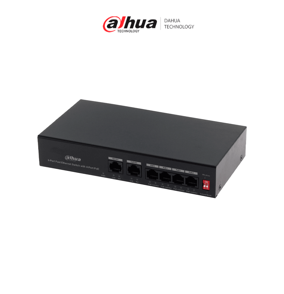 DAHUA DHT1850008 DAHUA PFS3006-4ET-36 - Switch PoE de 6