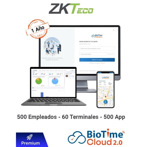 ZKTECO ZKT0820150 ZKTECO BIOTIMECLOUDPREMIUM - Licencia de Asistencia en