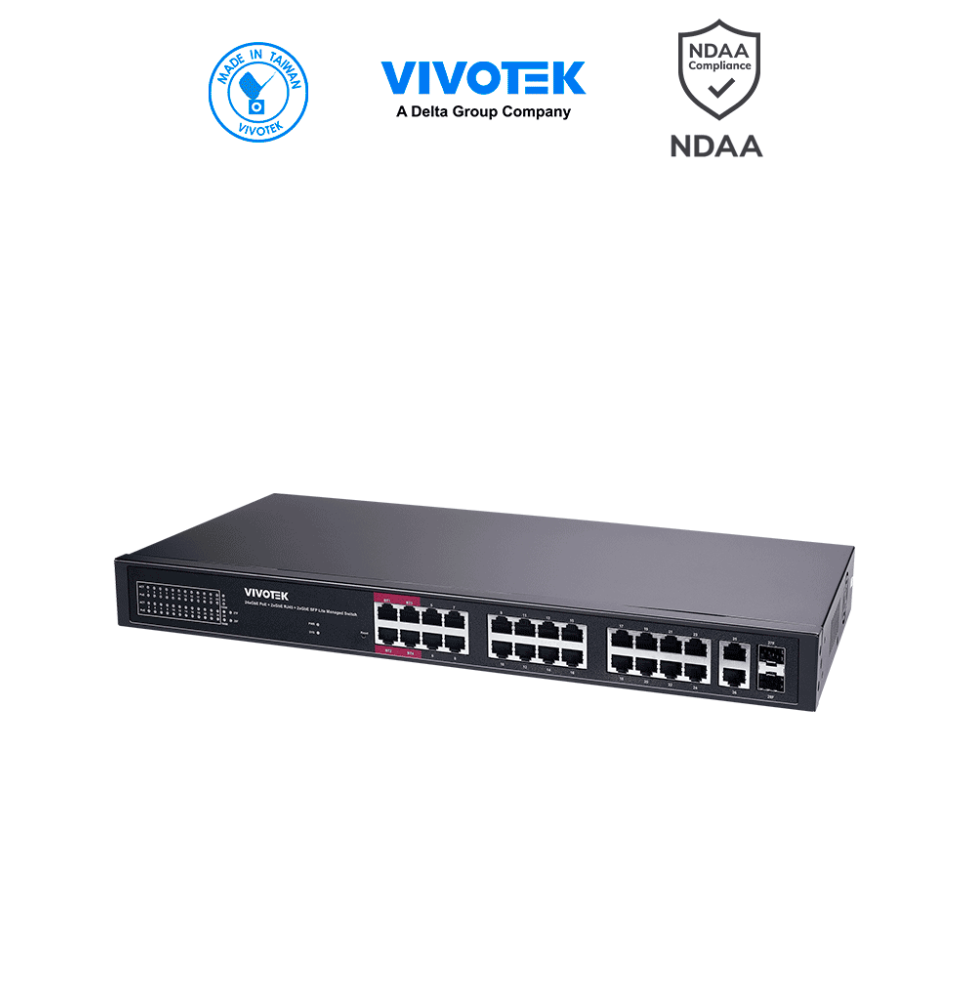 VIVOTEK  VIV3720007 VIVOTEK AW-GEL-285A-380  - Switch PoE  24 puertos Ad