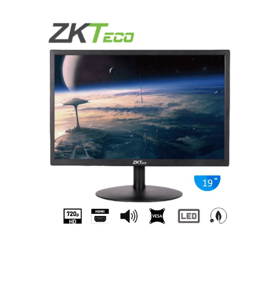 ZKTECO ZKT0520001 ZKTECO ZD192K - Monitor LED HD de 19 pulgadas / Resolu