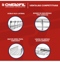CHAROFIL CH-66-450EZ Charola Tipo Malla 66/450 mm Acaba