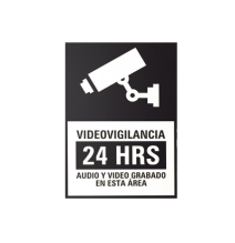 Syscom SYSLETVIDBN/10 Letrero de Videovigilancia 24 Hrs