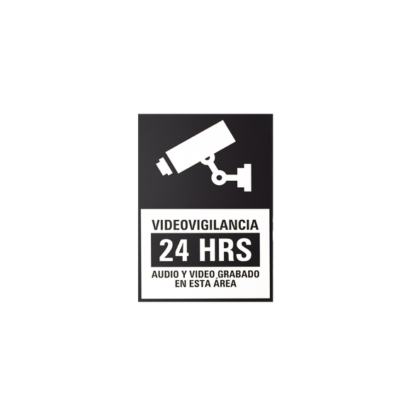 Syscom SYSLETVIDBN/10 Letrero de Videovigilancia 24 Hrs