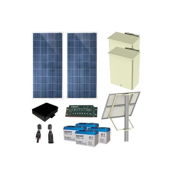 EPCOM POWERLINE PL-4POE-25 Kit Solar de 25 W con 4 Puer